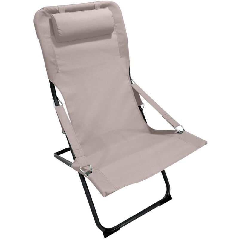 foto del prodotto mobili rebecca sedia a sdraio pieghevole rebecca mobili tamatim 88x63x83 poliestere acciaio beige grigio scuro