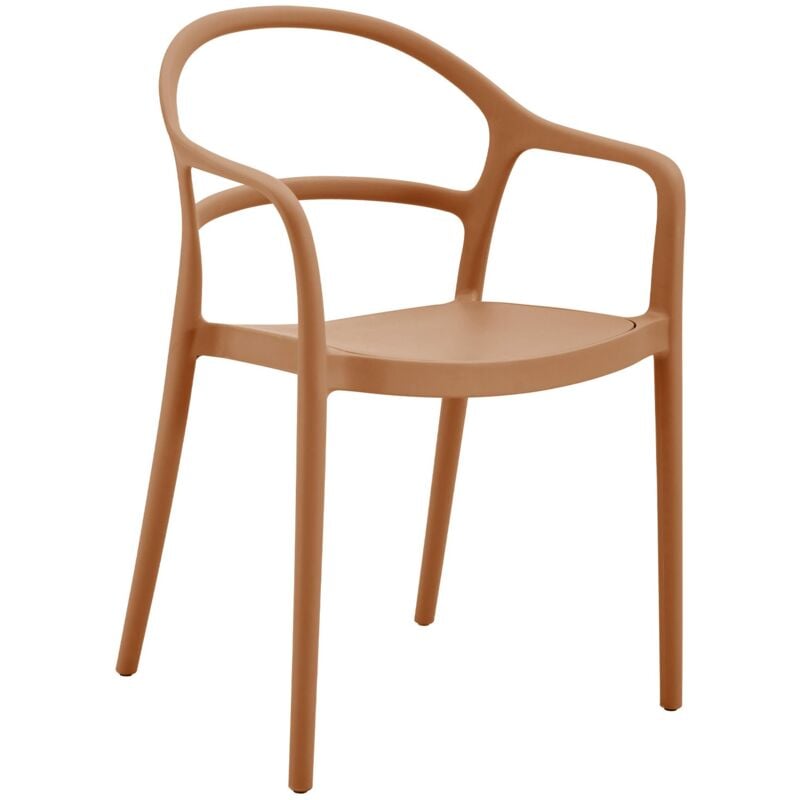 foto del prodotto mobili rebecca sedia rebecca mobili masoor 81x57x51,5 polipropilene arancione terracotta moderno