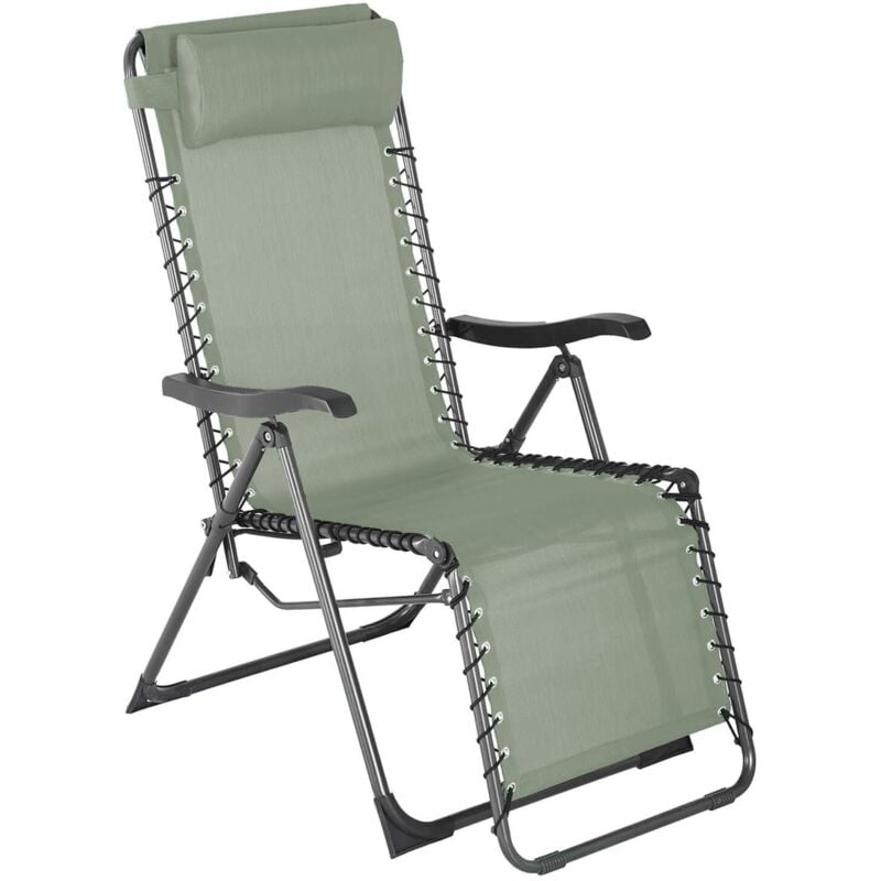 foto del prodotto mobili rebecca sedia sdraio gravit zero rebecca mobili jais 113x66x104 poliestere acciaio verde grigio scuro