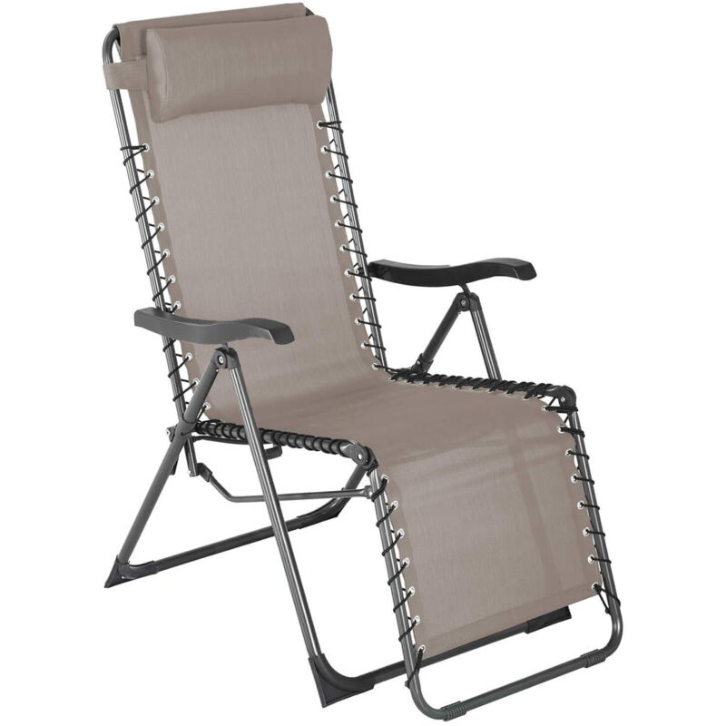 foto del prodotto mobili rebecca sedia sdraio gravit zero rebecca mobili wollemi 113x66x104 poliestere acciaio beige grigio scuro