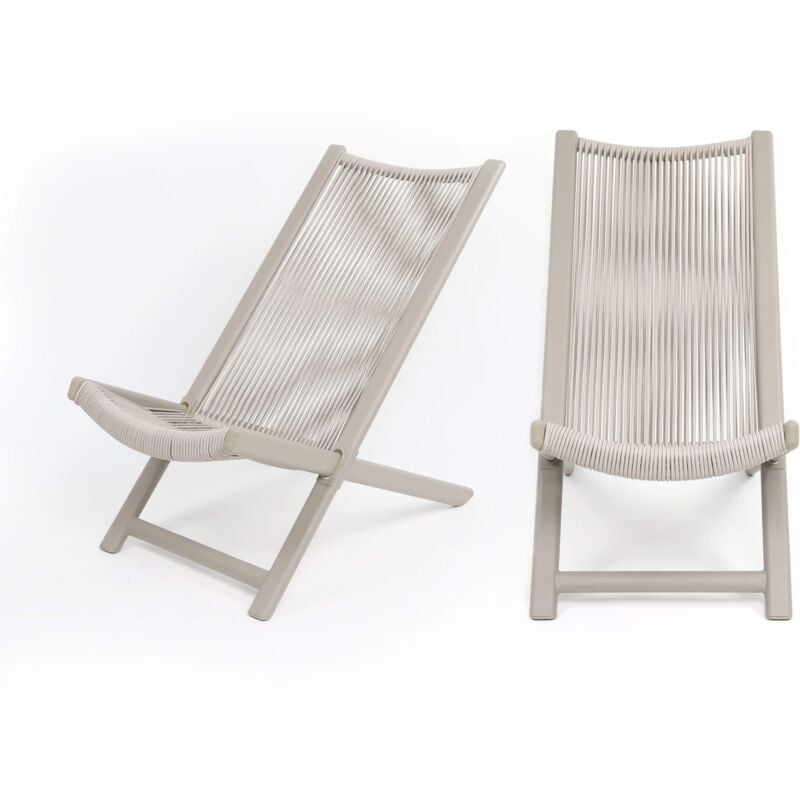 foto del prodotto mobili rebecca sedia sdraio rebecca mobili azan 79x48x90 acciaio polyrattan grigio set 2 pz