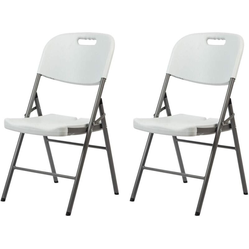 foto del prodotto mobili rebecca sedie da esterno rebecca mobili quiver 88x45x50 plastica acciaio bianco grigio moderno set 2 pezzi montato
