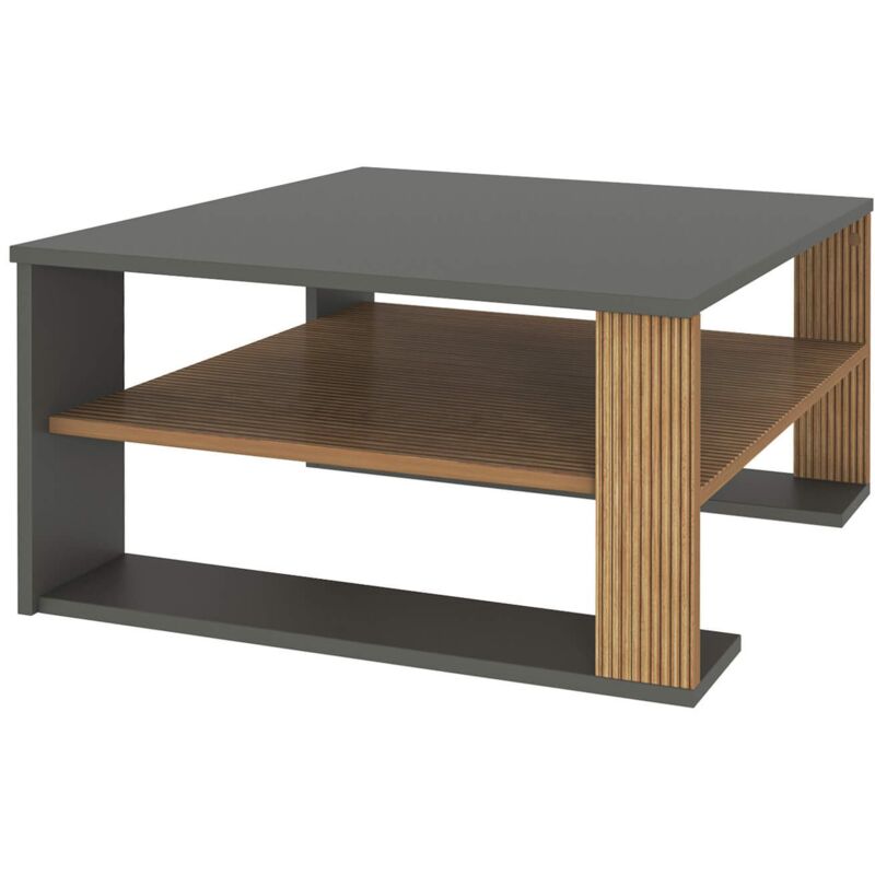 foto del prodotto mobili rebecca tavolino basso rebecca mobili kabak 40x75x75 truciolato marrone scuro grigio scuro moderno
