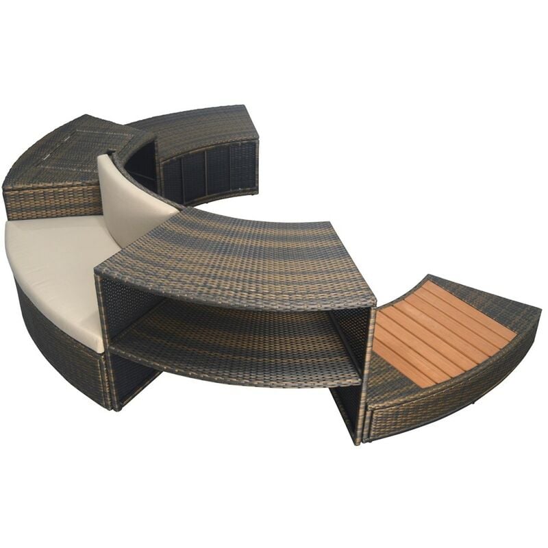 foto del prodotto mobili spa semirigidi di design vita 140 netspa in pvc intrecciato - diametro esterno totale con i mobili 290cm - set di 5 moduli