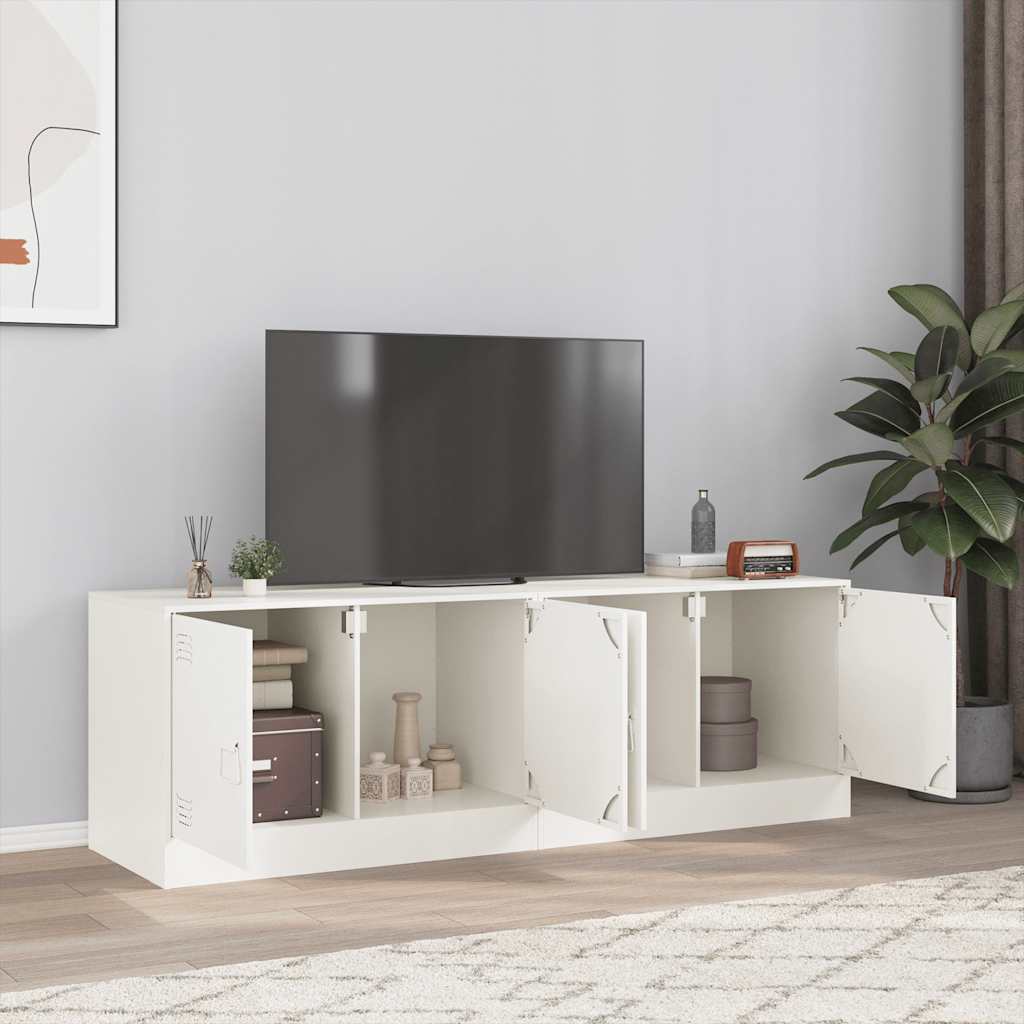 foto del prodotto mobili tv 2 pz bianchi 67x39x44 cm in acciaio