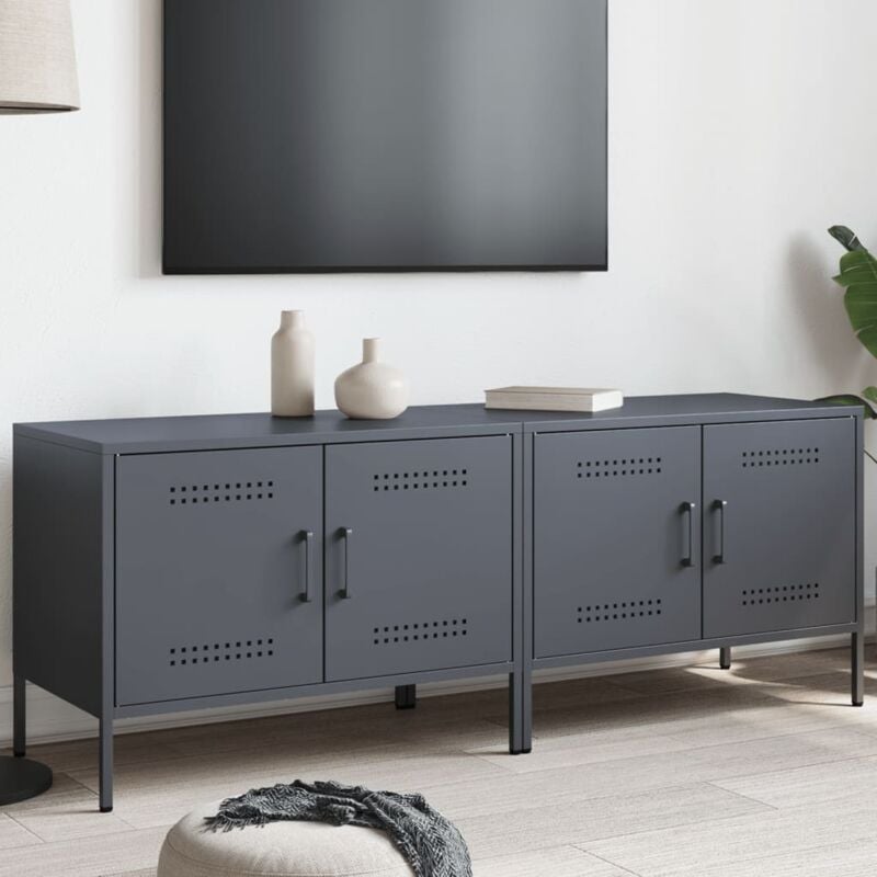 foto del prodotto mobili tv 2pz antracite 68x39x50,5 cm in acciaio vidaxl