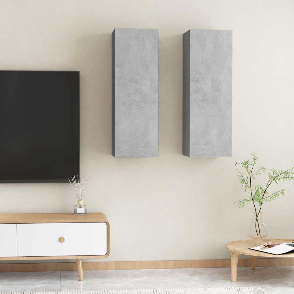 foto del prodotto mobili tv 2pz grigio cemento 30,5x30x90 cm legno multistrato vidaxl
