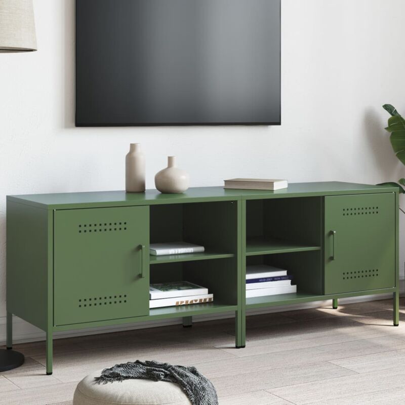 foto del prodotto mobili tv 2pz verde oliva 68x39x50,5 cm in acciaio vidaxl