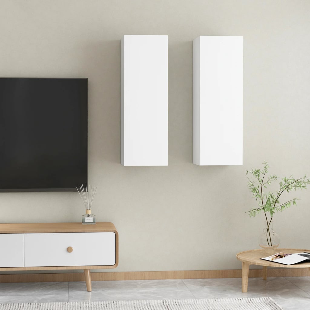 foto del prodotto mobili tv bianchi 2 pz 30,5x30x90 cm in truciolato cod mxl 33960