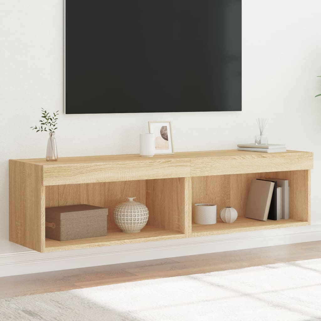 foto del prodotto mobili tv con luci led 2pz rovere sonoma 60x30x30 cmcod mxl 111899
