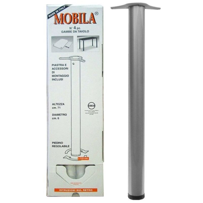 foto del prodotto mobilia masidef set 4 gambe da tavoloalluminio opaco d.60 h710