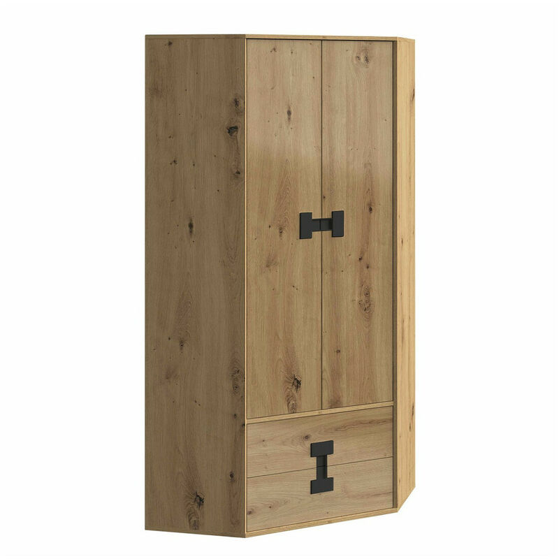 foto del prodotto mobilier1 armadio ad angolo florevi 114, rovere artisan, 191x88x88cm, porte guardaroba battenti, numero di ripiani 0