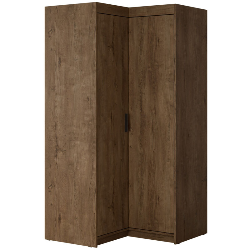 foto del prodotto mobilier1 - armadio ad angolo novduni 116, quercia di lefkada, 191x98x98cm, porte guardaroba battenti, numero di ripiani 0