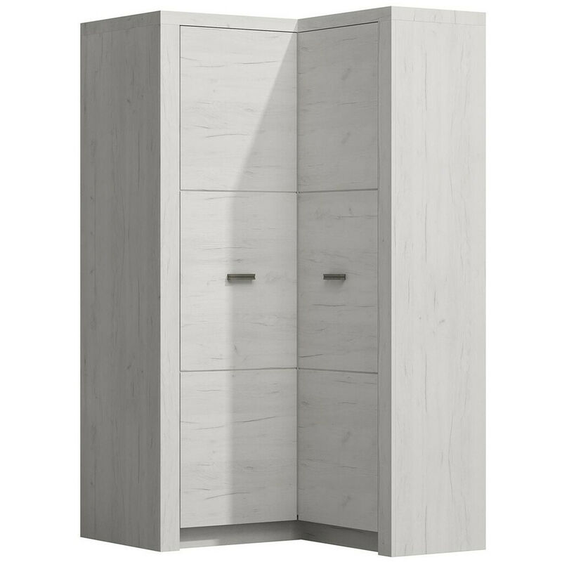 foto del prodotto mobilier1 armadio ad angolo serfeno 110, bianco artigianale, 192x106x90cm, porte guardaroba battenti, numero di ripiani 0