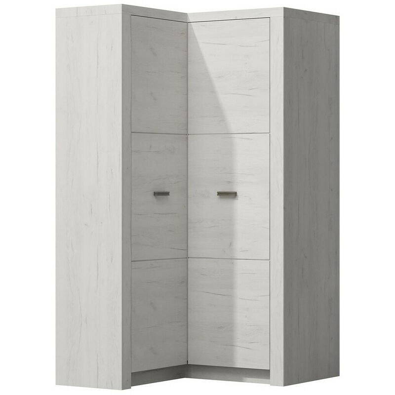 foto del prodotto mobilier1 armadio ad angolo serfeno 111, bianco artigianale, 192x106x90cm, porte guardaroba battenti, numero di ripiani 0