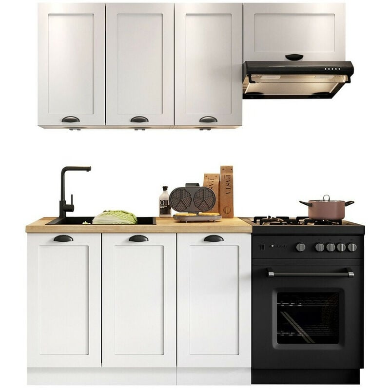 foto del prodotto mobilier1 composizione cucina trenton 174 , 180x60cm, con, truciolare laminato, pannello di fibra a media densit , led senza