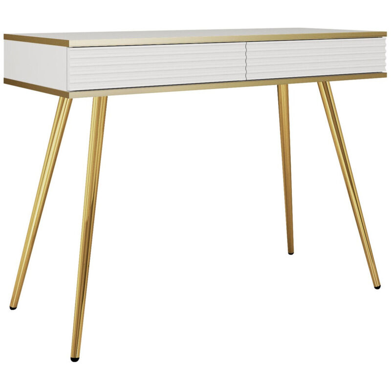 foto del prodotto mobilier1 consolle felduno 106, bianco d oro, 80x102x50cm, con cassetti