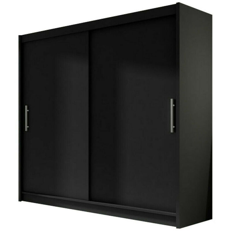 foto del prodotto mobilier1 - guardaroba closico 100, nero, 215x180x58cm, porte guardaroba: scorrevoli, numero di ripiani: 0, led: senza