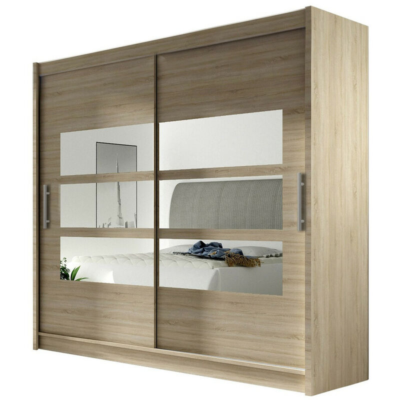 foto del prodotto mobilier1 guardaroba closico 101, sonoma quercia, 215x180x58cm, porte guardaroba scorrevoli, numero di ripiani 0, led senza