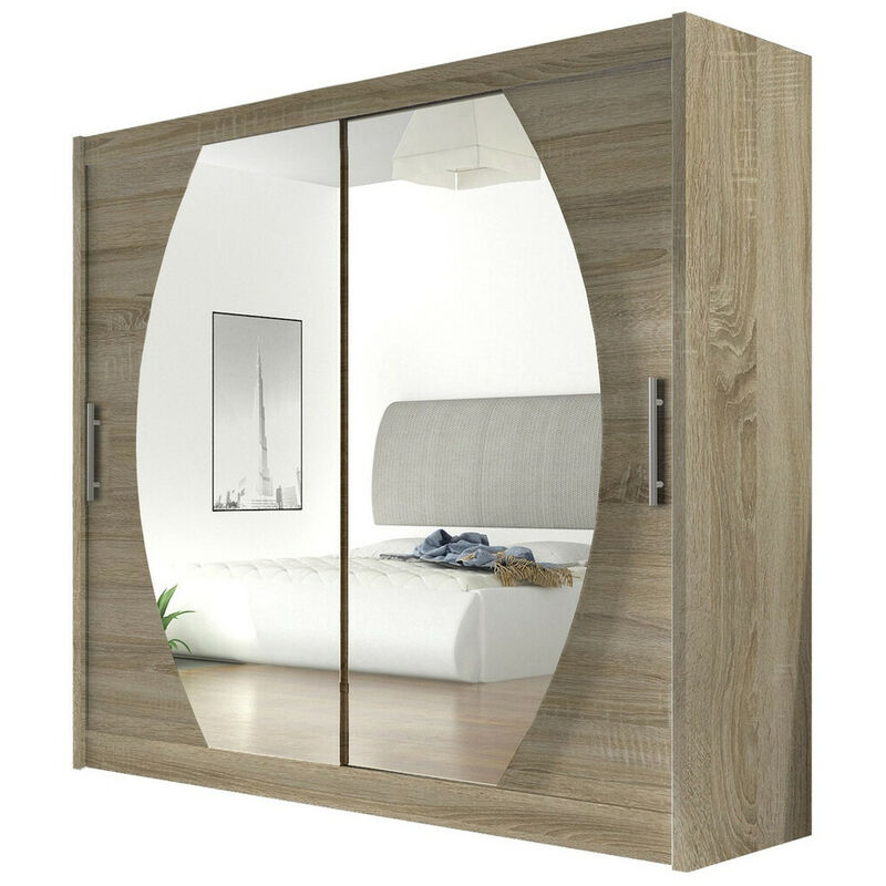 foto del prodotto mobilier1 guardaroba closico 102, sonoma quercia, 215x180x58cm, porte guardaroba scorrevoli, numero di ripiani 0, led senza