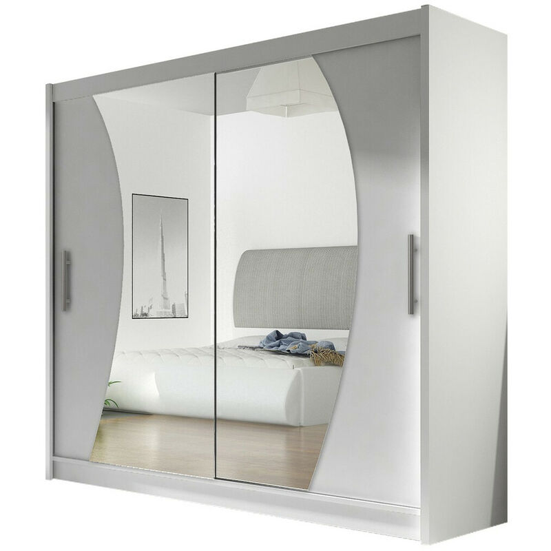 foto del prodotto mobilier1 guardaroba closico 115, bianco, 215x180x58cm, porte guardaroba scorrevoli, numero di ripiani 0, led senza