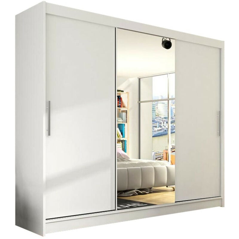 foto del prodotto mobilier1 guardaroba closico 122, bianco, 215x250x58cm, porte guardaroba scorrevoli, numero di ripiani 0