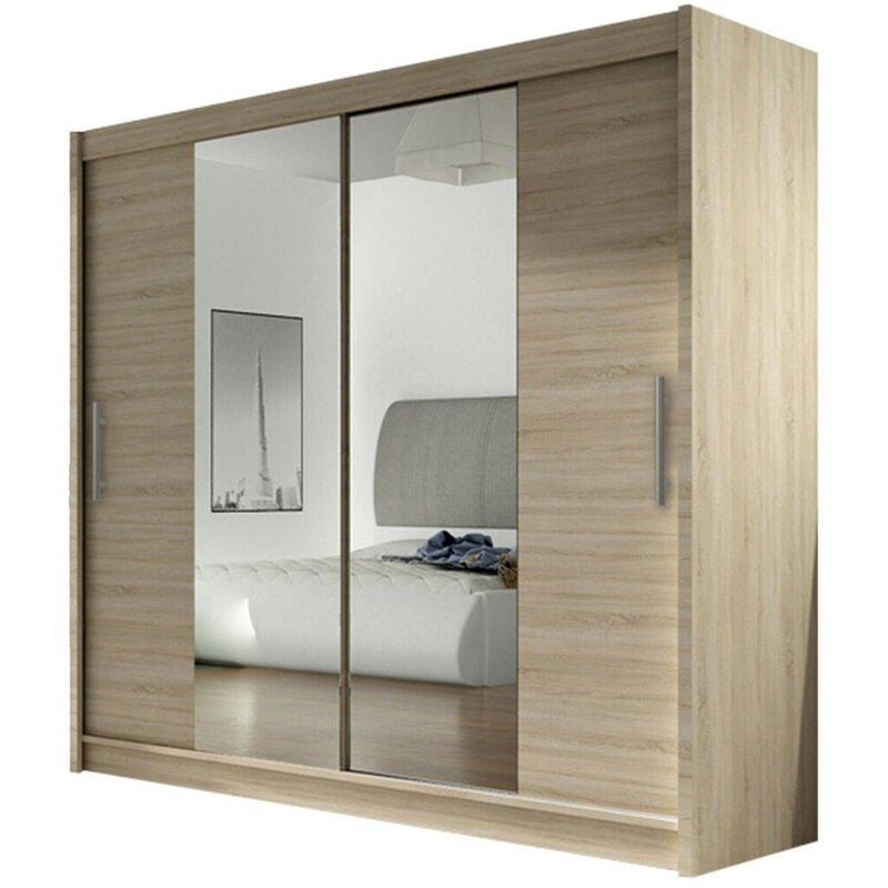 foto del prodotto mobilier1 guardaroba closico 123, sonoma quercia, 215x180x58cm, porte guardaroba scorrevoli, numero di ripiani 0