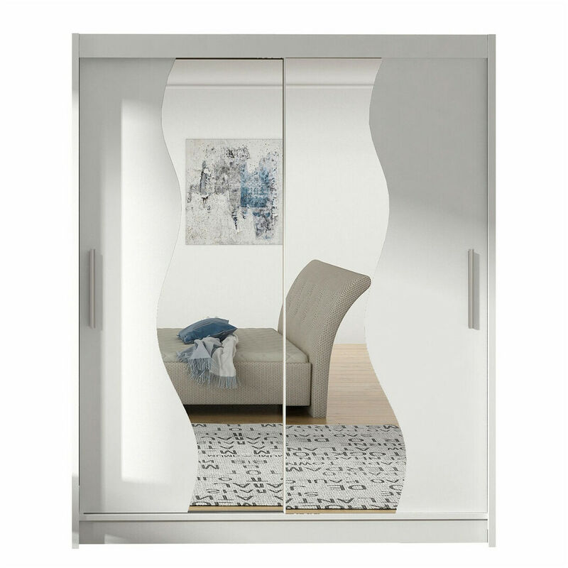 foto del prodotto mobilier1 guardaroba closico 134, bianco, 200x150x58cm, porte guardaroba scorrevoli, numero di ripiani 0, led senza