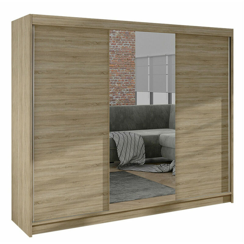 foto del prodotto mobilier1 guardaroba closico 158, sonoma quercia, 215x200x58cm, porte guardaroba scorrevoli, numero di ripiani 0