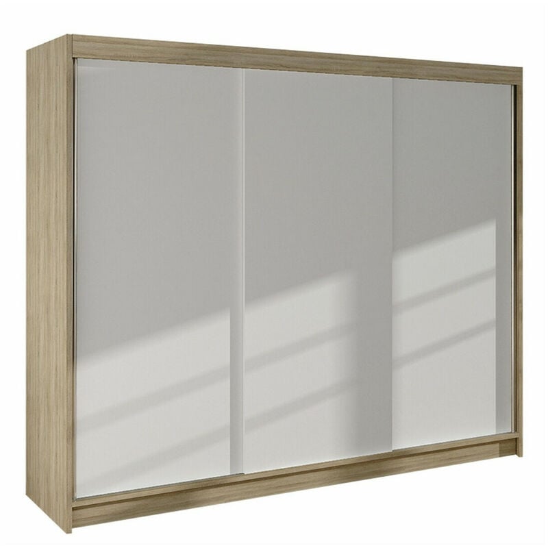 foto del prodotto mobilier1 - guardaroba closico 159, sonoma quercia + bianco, 215x200x58cm, porte guardaroba: scorrevoli, numero di ripiani: 0