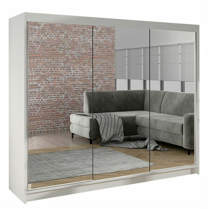 foto del prodotto mobilier1 guardaroba closico 160, bianco, 215x200x58cm, porte guardaroba scorrevoli, numero di ripiani 0