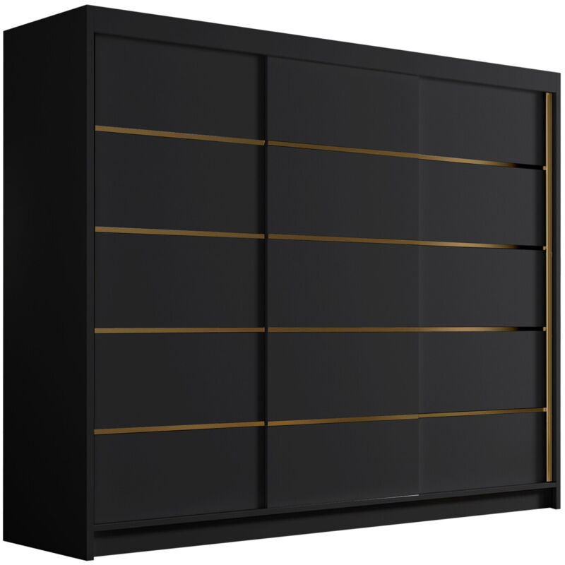foto del prodotto mobilier1 guardaroba closico 184, nero, 215x250x58cm, porte guardaroba scorrevoli, numero di ripiani 0