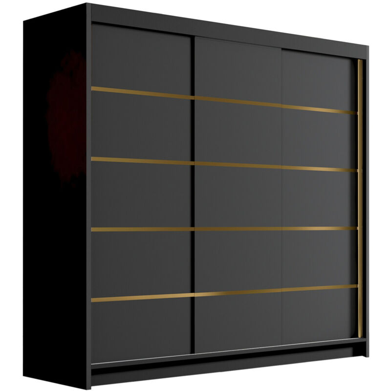 foto del prodotto mobilier1 guardaroba closico 185, nero, 215x200x58cm, porte guardaroba scorrevoli, numero di ripiani 0
