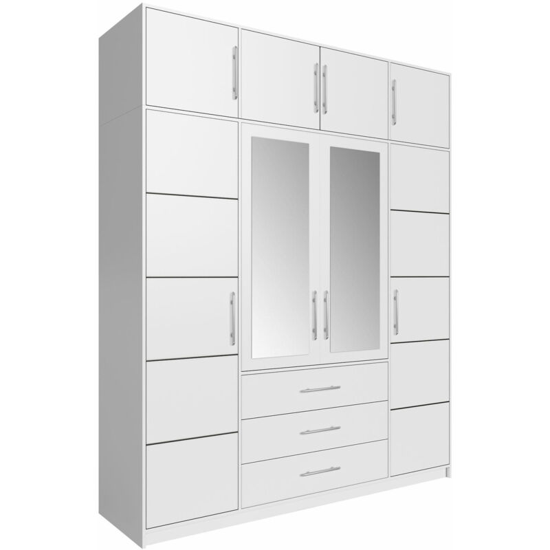 foto del prodotto mobilier1 guardaroba dortivu 147, bianco, 245x196x58cm, porte guardaroba battenti, numero di ripiani 0
