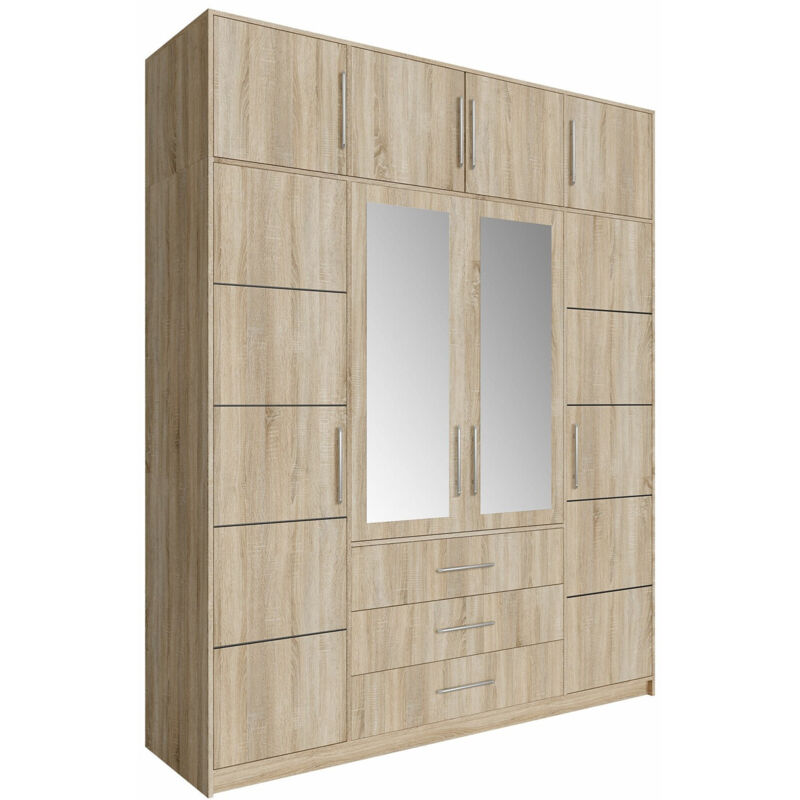 foto del prodotto mobilier1 guardaroba dortivu 147, sonoma quercia, 245x196x58cm, porte guardaroba battenti, numero di ripiani 0