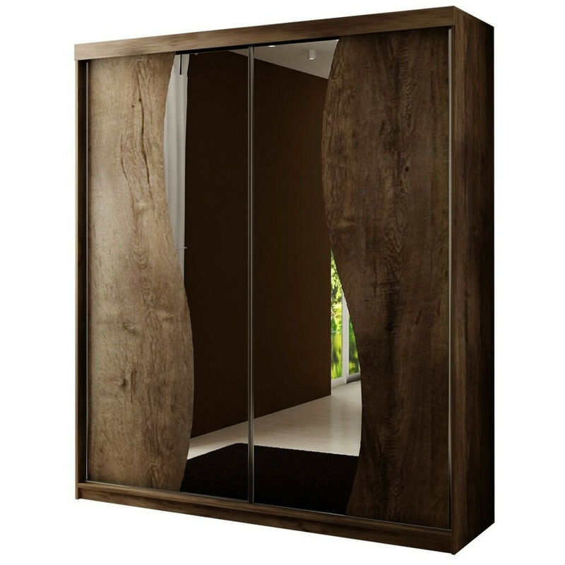 foto del prodotto mobilier1 guardaroba dover 110, cenere scuro, 200x150x62cm, porte guardaroba scorrevoli, numero di ripiani 0, led con