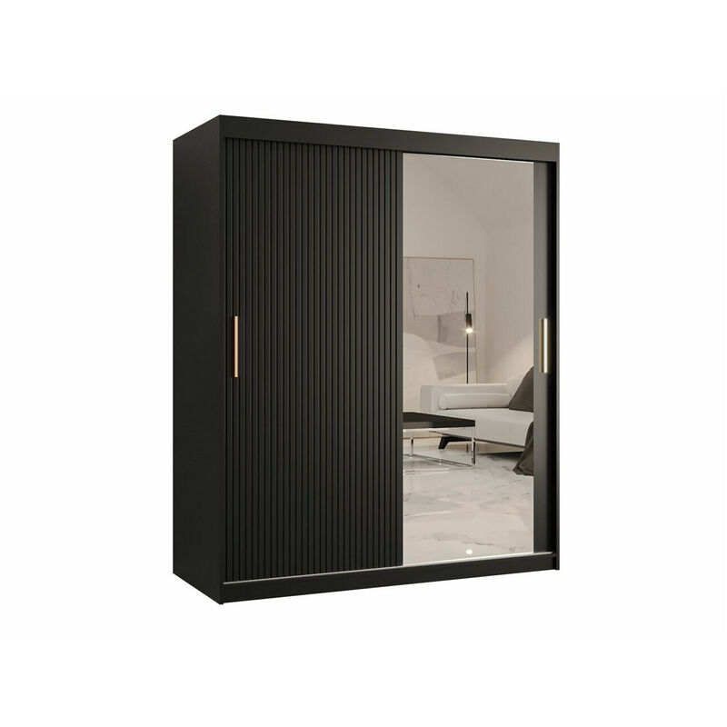 foto del prodotto mobilier1 guardaroba hartford 402, nero, 200x150x62cm, porte guardaroba scorrevoli, numero di ripiani 0