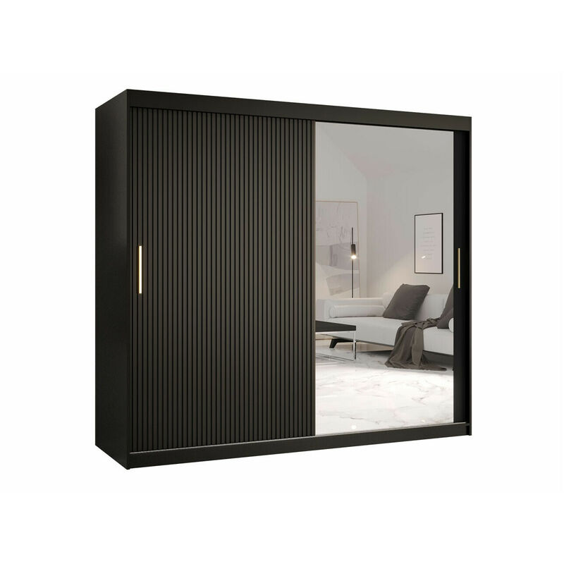 foto del prodotto mobilier1 guardaroba hartford 403, nero, 200x200x62cm, porte guardaroba scorrevoli, numero di ripiani 0