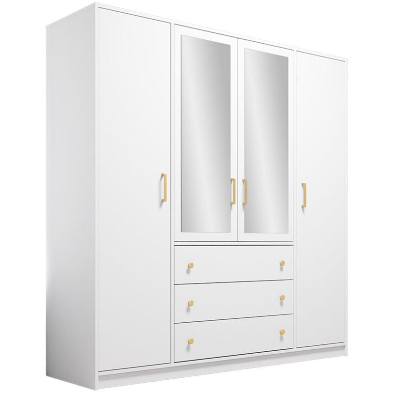 foto del prodotto mobilier1 guardaroba honolulu 251, bianco, 200x196x58cm, porte guardaroba battenti, numero di ripiani 0