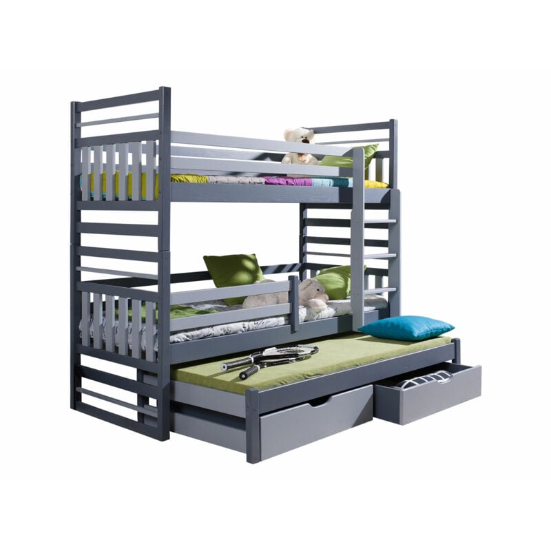 foto del prodotto mobilier1 letto a castello henderson 123, grafite grigio, castello con letto aggiunto, 80x180, 80x170, legno, con, 87x190x175cm