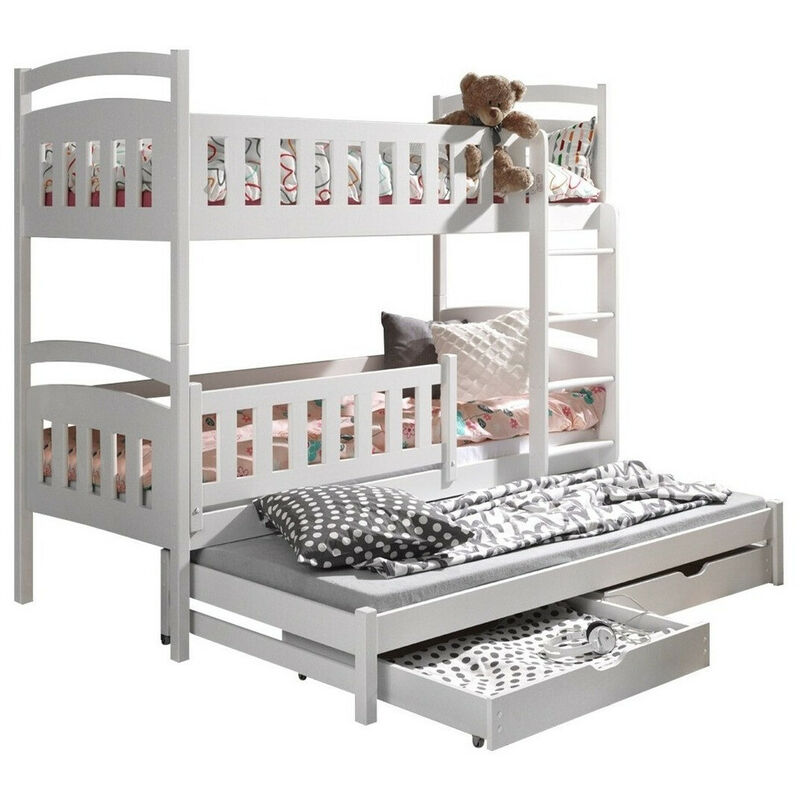 foto del prodotto mobilier1 letto a castello vista 120, bianco, due piani, castello con letto aggiunto, 90x190, 90x200, legno, con, 96x208x164cm