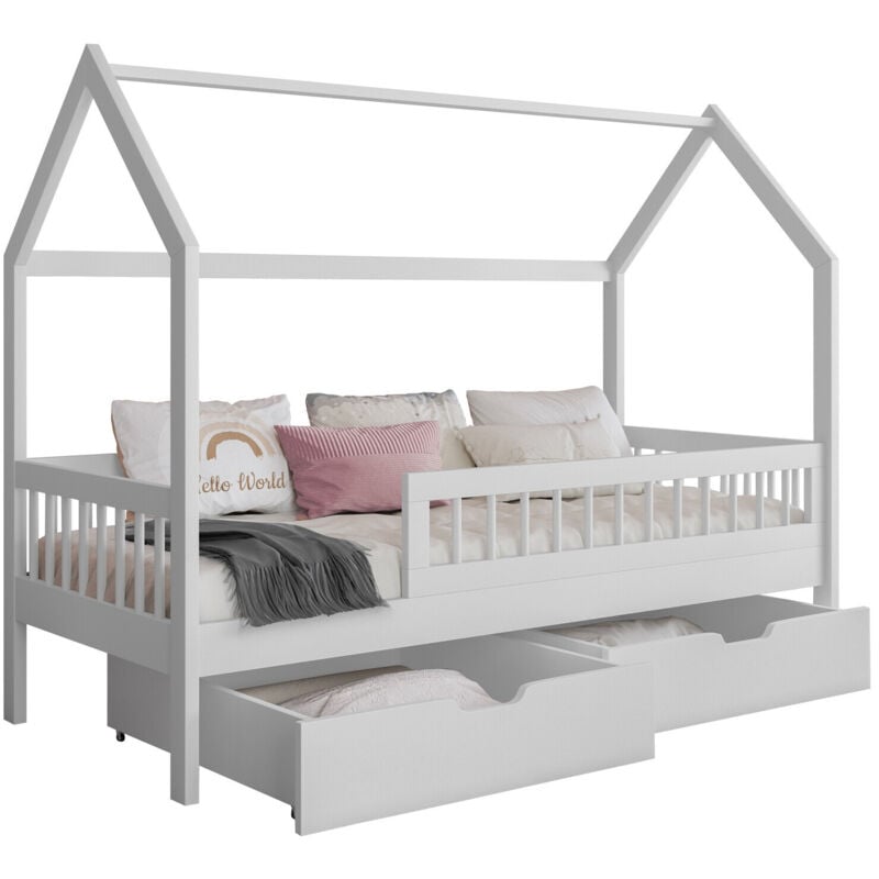 foto del prodotto mobilier1 letto henderson 167, bianco, singolo, 80x180, legno, con, 87x186x150cm