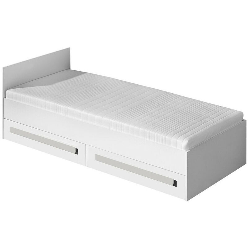 foto del prodotto mobilier1 letto merevari 102, bianco bianco lucido grigio, singolo, 90x200, truciolare laminato, con, 94x203x71cm