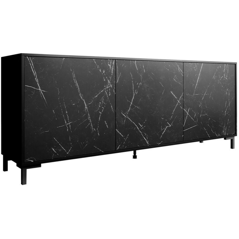 foto del prodotto mobilier1 madia charlotte 158, nero marmo nero, 81x200cm, il numero di porte 045cm, truciolare laminato