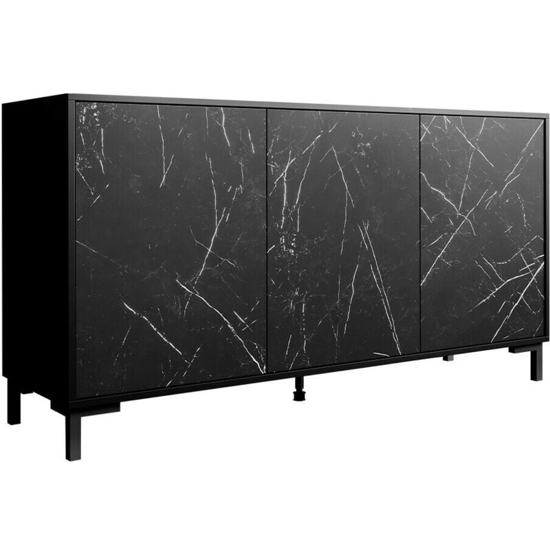 foto del prodotto mobilier1 madia charlotte 159, nero marmo nero, 81x150cm, il numero di porte 045cm, truciolare laminato