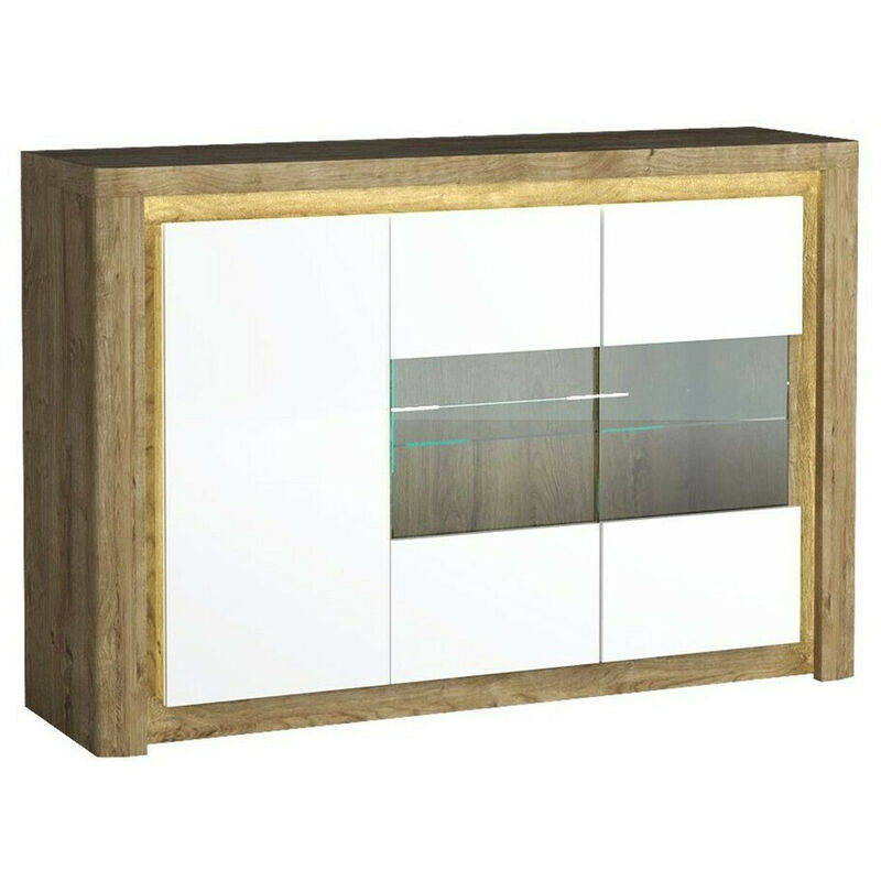 foto del prodotto mobilier1 madia etrmona 102 , 98x144cm, il numero di porte 041cm, truciolare laminato, vetro temperato, led con