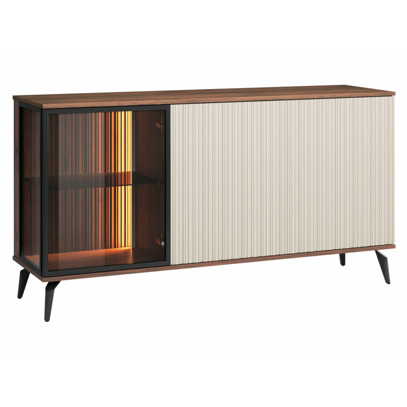 foto del prodotto mobilier1 madia salcira 101 , 80x154cm, il numero di porte 039cm, pannello di fibra a media densit , truciolare laminato, vetro temperato, led con