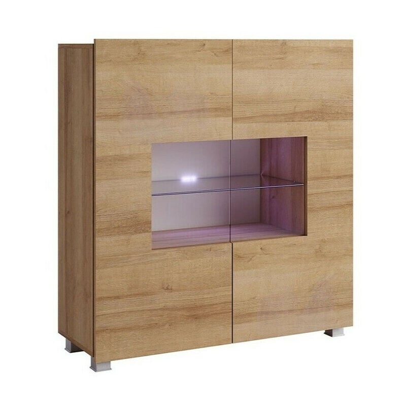 foto del prodotto mobilier1 madia tivdalu 100, quercia dorata, 107x100cm, il numero di porte 035cm, vetro temperato, truciolare laminato, led con