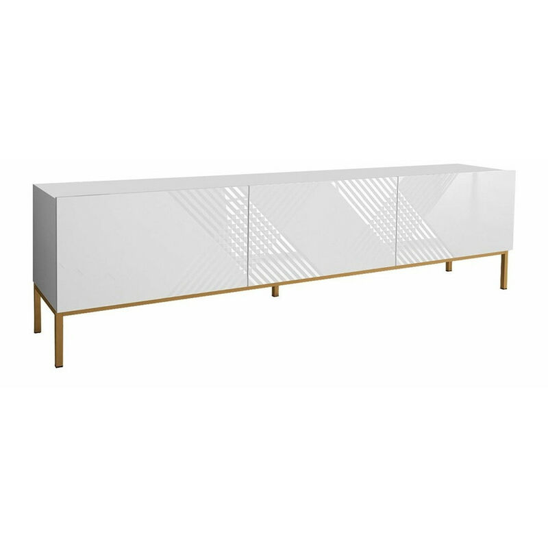 foto del prodotto mobilier1 mobile porta tv levelbu 103, bianco bianco lucido, il numero di porte 0, numero di cassetti 0, 190x52x37cm