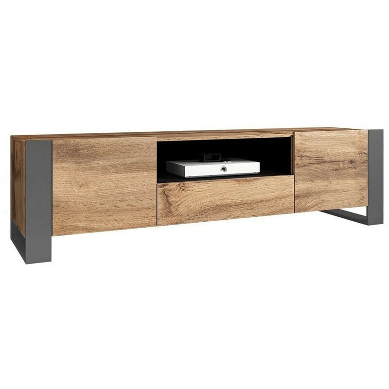 foto del prodotto mobilier1 - mobile porta tv nolvoi 100, quercia di wotan antracite, il numero di porte 0, numero di cassetti 0, 180x48x44cm